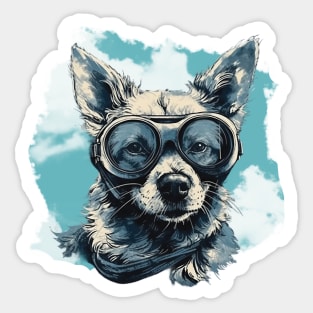 Aviator dog Sticker